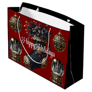 Victorian Gothic Holiday Gift Bag – Large Festive Große Geschenktüte
