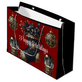 Victorian Gothic Holiday Gift Bag – Large Festive Große Geschenktüte (Vorderseite Schrägansicht)