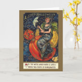 Victorian Halloween Witch Greeting Card Karte (Gelbe Blume)