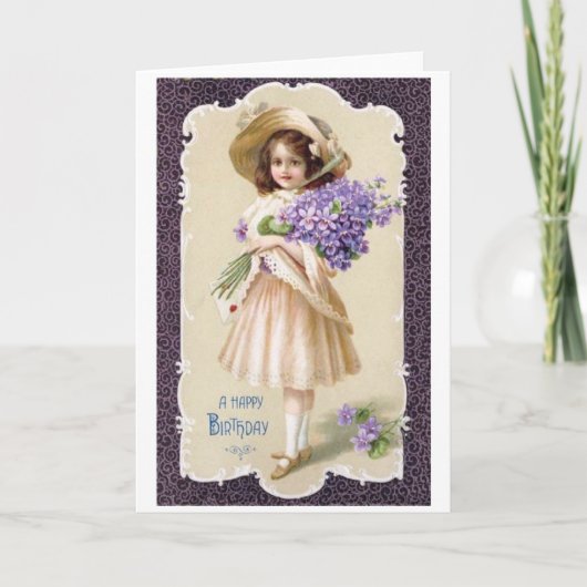 Victorian Happy Birthday Card Karte (Vorderseite)