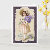 Victorian Happy Birthday Card Karte (Gelbe Blume)