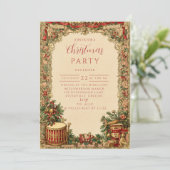 Victorian Holiday Garland Christmas Einladung (Stehend Vorderseite)