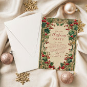 Victorian Holly & Berry Christmas Einladung