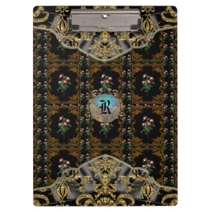 Victorian II Lashers Elegantes florales Monogramm Klemmbrett