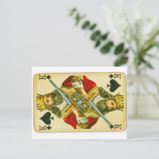 Victorian King of Spades Postkarte (Stehend Vorderseite)