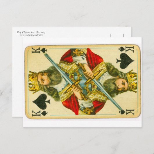 Victorian King of Spades Postkarte (Vorne/Hinten)