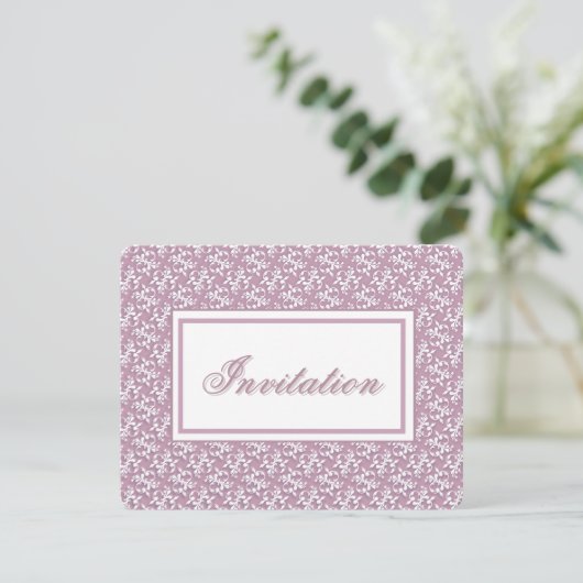 Victorian Lace Pink Invitation Einladung (Stehend Vorderseite)