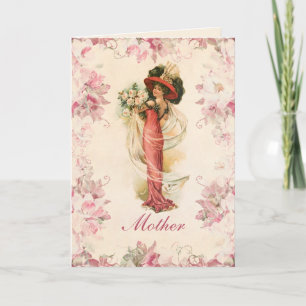 Victorian Lady Vintage Rosen Muttertag Karte