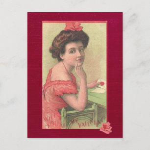 Victorian Lady - Wirst du meine Valentinskarte sei Feiertagspostkarte