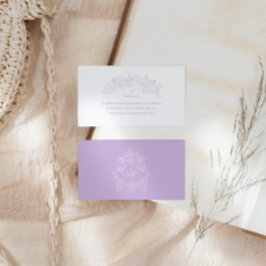 Victorian Lavender Crest Hochzeitswebsite Begleitkarte