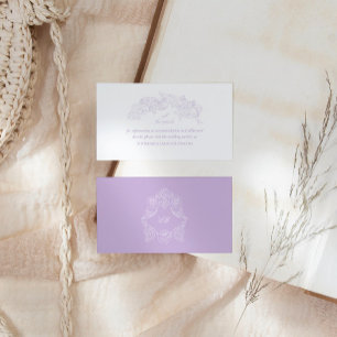 Victorian Lavender Crest Hochzeitswebsite Begleitkarte