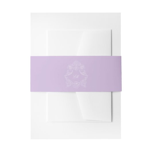 Victorian Lavender Crest Monogram Wedding Einladungsbanderole (Vorderseite Beispiel)