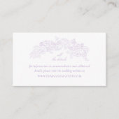 Victorian Lavender Crest Wedding Website Begleitkarte (Vorderseite)