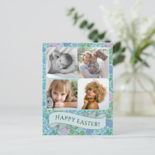 Victorian-Libellen-Garten-Gedämpfte-Foto-Ostern Postkarte
