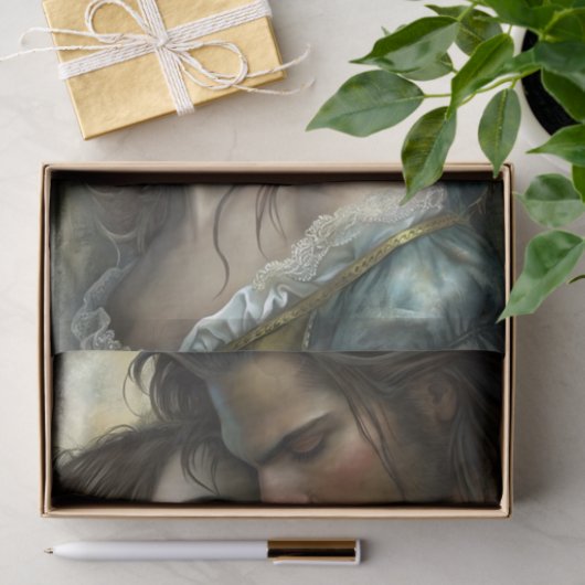 Victorian Lovers Intense Gaze Decoupage Seidenpapier (Geschenk)