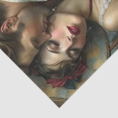 Victorian Lovers Intimate Embrace Decoupage Seidenpapier (Ausschnitt)