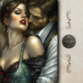 Victorian Lovers Seductive Embrace Decoupage Seidenpapier