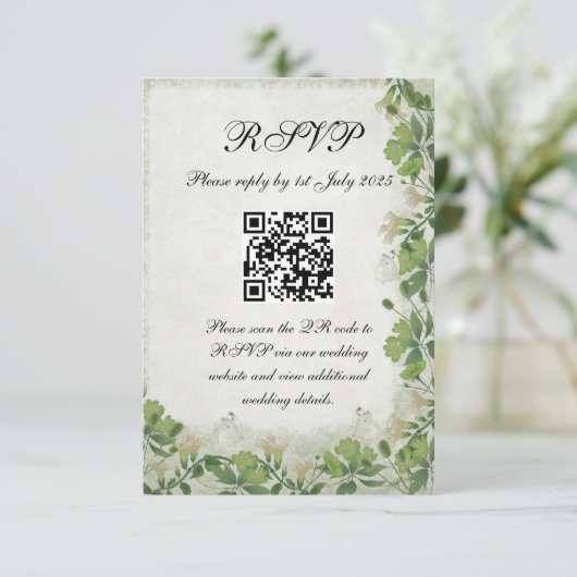 Victorian Meadow - RSVP card vertical (Stehend Vorderseite)