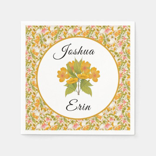 Victorian Meadow yellow napkin Serviette (Vorderseite)