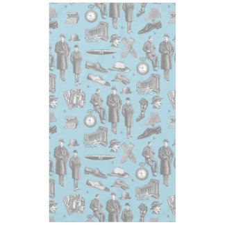 victorian men's style antique menswear toile blue tischdecke