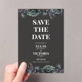 Victorian Moody Gothic Transparent Save the Date Acryleinladungen (Insitu (Handheld))