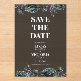 Victorian Moody Gothic Transparent Save the Date  Acryleinladungen