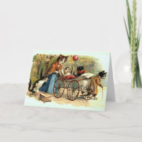 Victorian Mother Cat and Family Note Card