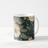 Victorian Navy & Cream Floral Botanical Blanket Kaffeetasse (VorderseiteRechts)