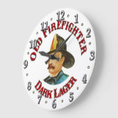 Victorian Old Firefighter Dark Lager Clock Große Wanduhr (Winkel)