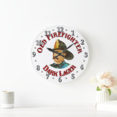 Victorian Old Firefighter Dark Lager Clock Große Wanduhr (Zuhause)