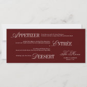 Victorian Old Money Burgundy Wedding Menu Card Einladung (Vorderseite)