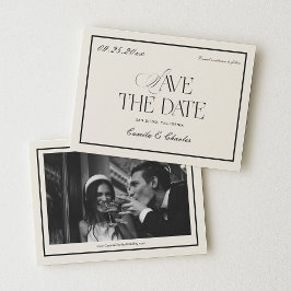 Victorian Old Money Wedding Save the Date Photo Einladung