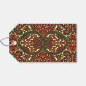 Victorian paisley pattern elegant red green gold geschenkanhänger (Rückseite Horizontal)