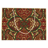 Victorian paisley pattern elegant red green gold große geschenktüte (Rückseite)