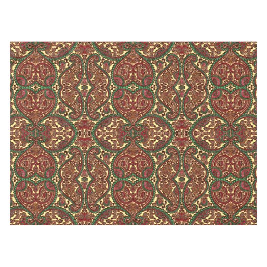Victorian paisley pattern elegant red green gold tischdecke (Vorderseite (Horizontal))