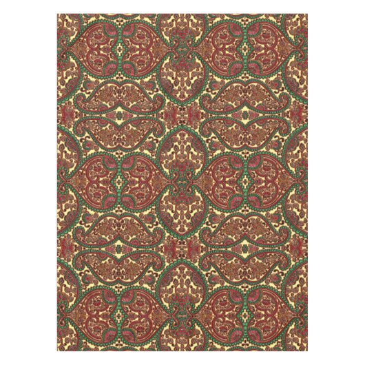 Victorian paisley pattern elegant red green gold tischdecke (Vorderseite)