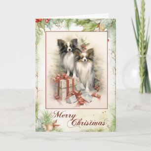 Victorian Papillon Welpen Weihnachten