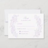 Victorian Pastel Purple Wedding RSVP Card Karte (Vorderseite)