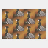 Victorian Peacock Girl Wrapping Paper Geschenkpapier Set (Vorderseite)