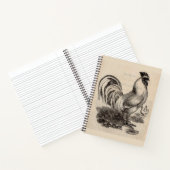 Victorian print white Dorking rooster Notizblock (Innenseite)