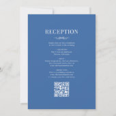 Victorian QR Code All in One Royal Blue Wedding  Einladung (Rückseite)