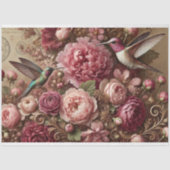 Victorian Romance Hummingbird Floral Decoupage Seidenpapier (Vorderseite)