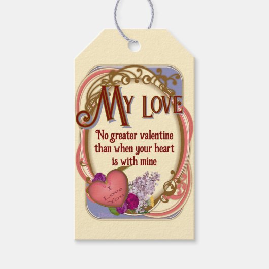 Victorian Romantic Customizable Valentine Geschenkanhänger (Vorderseite)
