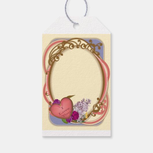 Victorian Romantic Customizable Valentine Geschenkanhänger (Rückseite)