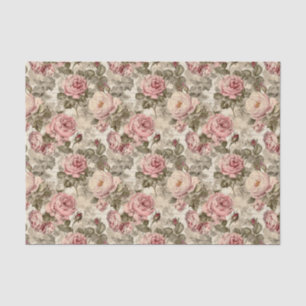 Victorian Rose Floral Ephemera Decoupage Seidenpapier