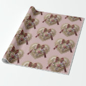 Victorian Rose Lace Heart Wrapping Paper Geschenkpapier (Ungerollt)