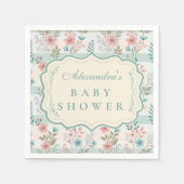 Victorian Rose Lattice Baby Shower Serviette (Vorderseite)