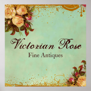Victorian Rose Sign Poster