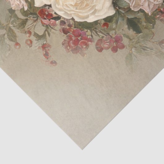 Victorian Rose Wreath Christmas Tissue Paper Seidenpapier (Ausschnitt)