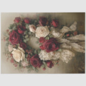 Victorian Rose Wreath Christmas Tissue Paper Seidenpapier (Vorderseite)